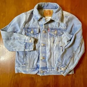 Levi’s Boys Girls 7 Denim Soft Trucker Style Light Blue Jean Jacket Metal Button